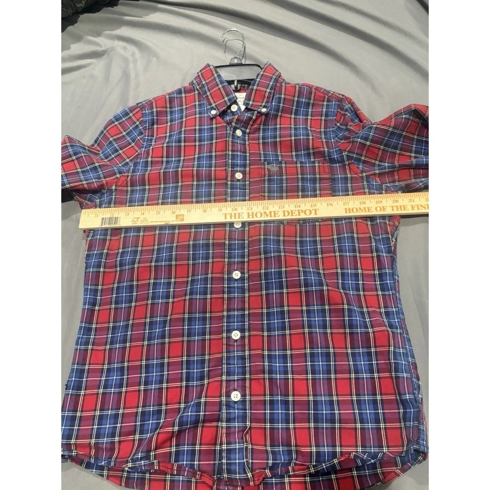 Abercrombie & Fitch Shirt Mens Medium Red Plaid Muscle Button Down Long‎ Sleeve